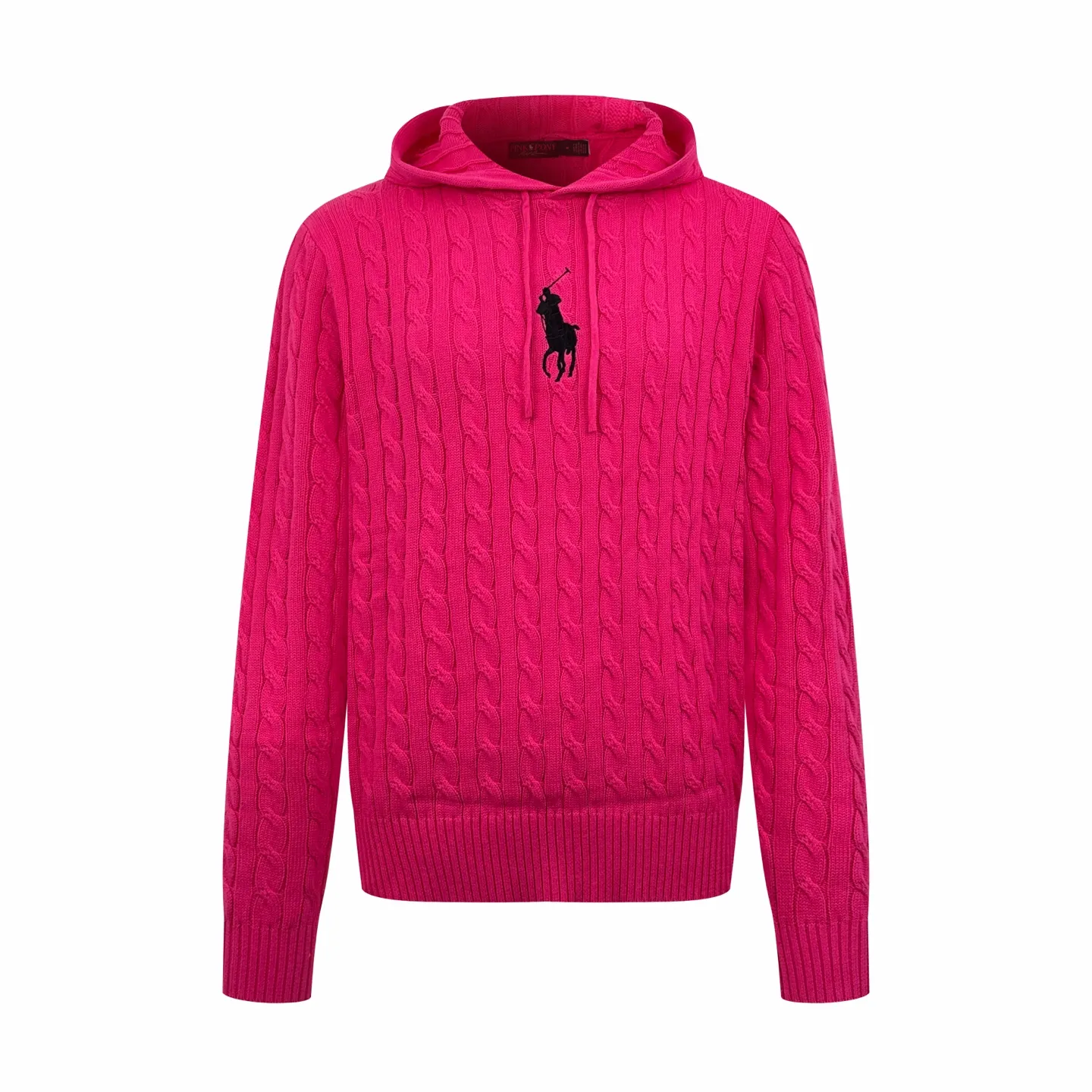 P470 Ralph Lauren embroidered hooded cable sweater. Tailor-woven velvet-feel wool twist. Light and warm as clouds. Comfortable against the skin. Use blazing pink as the canvas and add a touch of black as the highlight of the soul. Dare to stand out and know how to exercise restraint. The iconic horse logo embroidery is embellished on the chest. Untimely but fatal romance. Gentleman's style philosophy. The classic cable braiding structure design injects the soul. The arrangement is precise and orderly. The hooded dance is a combination of strength and softness. Give the classics a sense of the future, make retro no longer outdated, and stick to the timeless elegance and taste. Process 1: Use imported machine embroidery technology and use advanced computer control systems and precision mechanical components to achieve the iconic pony embroidery operation with high precision and smooth and delicate lines. Process 2: Three-dimensional cable weaving. Through the clever shifting and interweaving of coils, adjacent coils are cross-shifted to form a twisting effect of cable. The lines are smooth and regular, time-consuming and laborious. Process 3: Garment washing water plus soft and deodorizing process. Use professional washing equipment and specific detergents to deeply clean and deodorize the clothes. Improve the feel and appearance of the clothes. Accessories: Customized 1:1 Ralph Lauren trademark. Version: Fitted version. Size: S M L XL. Style number: CC921.